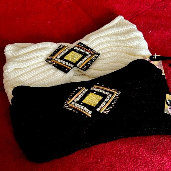 Two knit headbands jeweled in front - Picture 1 of 2